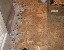 Рисунки рептилий на деревянном полу