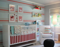 Дизайн интерьера детской комнаты: стильная полоска