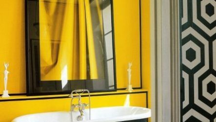 Желтый цвет в декоре ванной