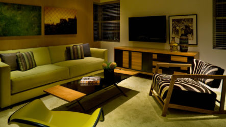 Зеленый дизайн в вашей гостиной