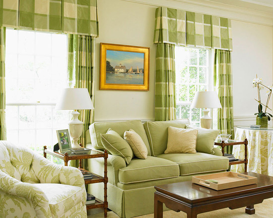 зеленый цвет в интерьере гостиной