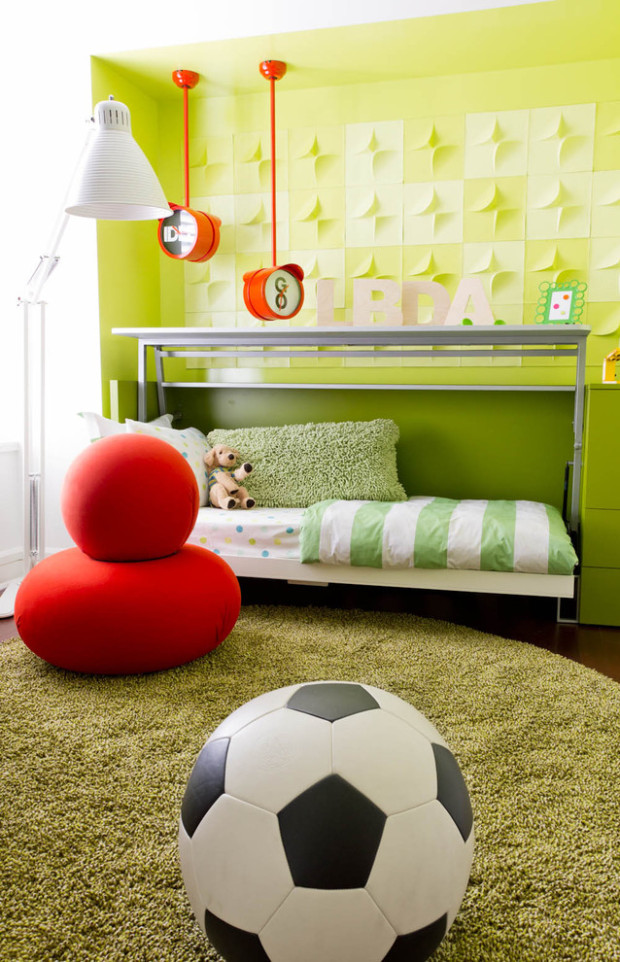 детская комната в зеленых тонах
