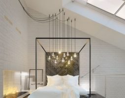 Кровать в обстановке современной спальни