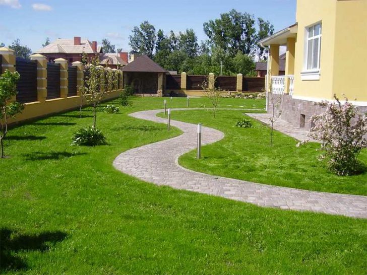 Дизайн участков для загородных домов (74 фото)