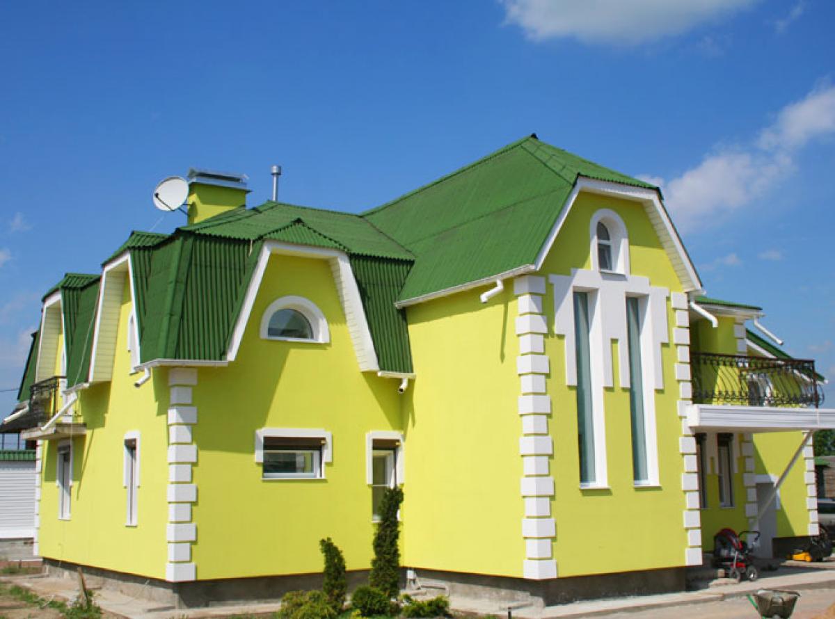 фасад зеленым цветом фото