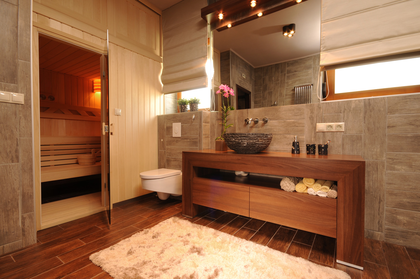 дизайн ванной комнаты в бане