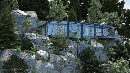Современный дом из стекла и стали в горах Колорадо