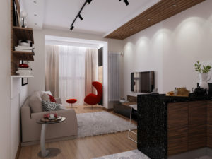 Современный дизайн интерьера комнаты площадью 12 кв. м.
