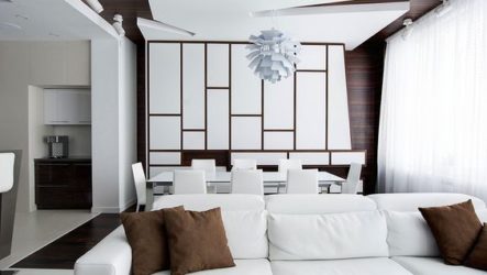 Дизайн потолка в гостиной с фотографиями