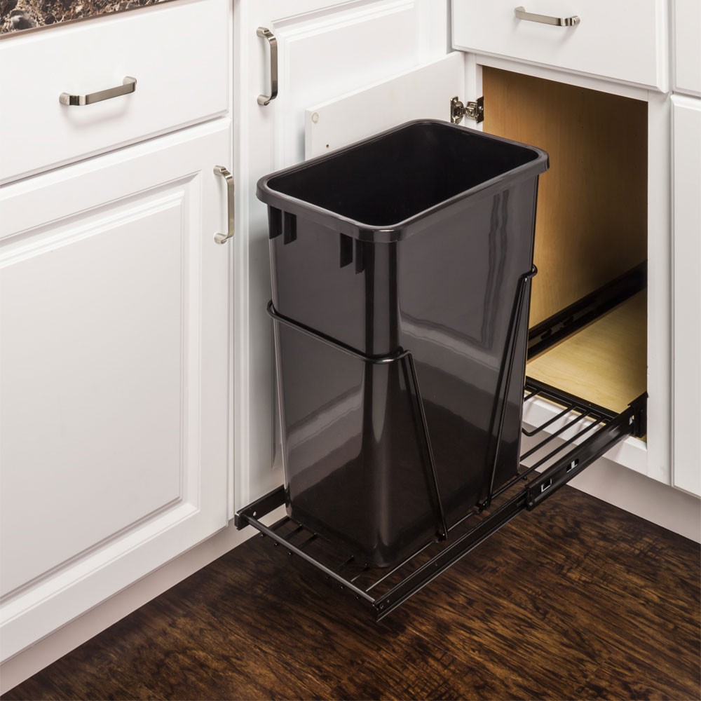 Встроенное мусорное ведро для кухни в распашной шкаф