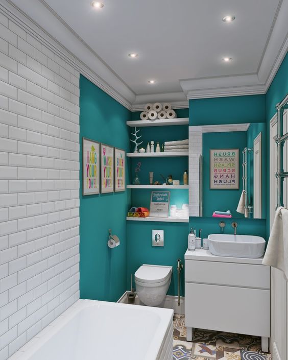 Ванная Комната Бирюзовый Цвет Фото