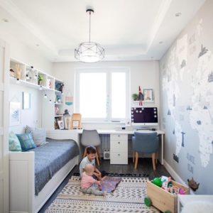 узкая детская комната дизайн