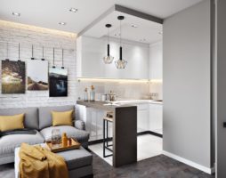 Приемы планировки и дизайна кухни в однокомнатной квартире