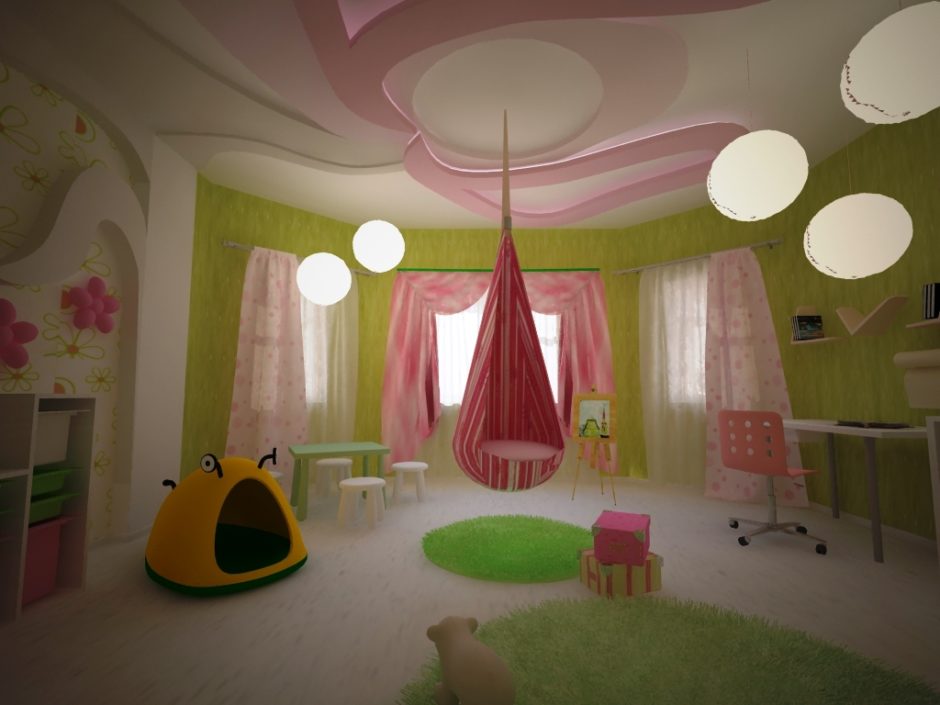 Креативный потолок для детской комнаты