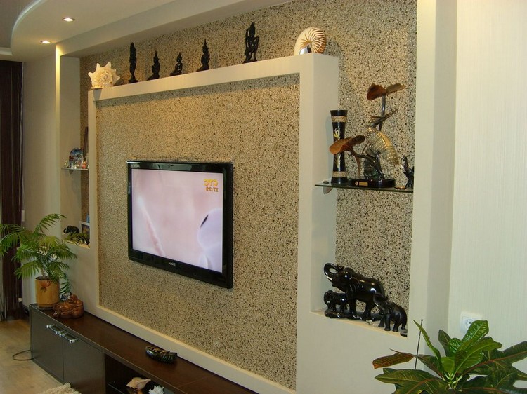 Искусственный камень в интерьере гостиной: дизайнерские приемы отделки и декора