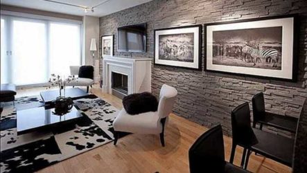 Искусственный камень в интерьере гостиной: дизайнерские приемы отделки и декора
