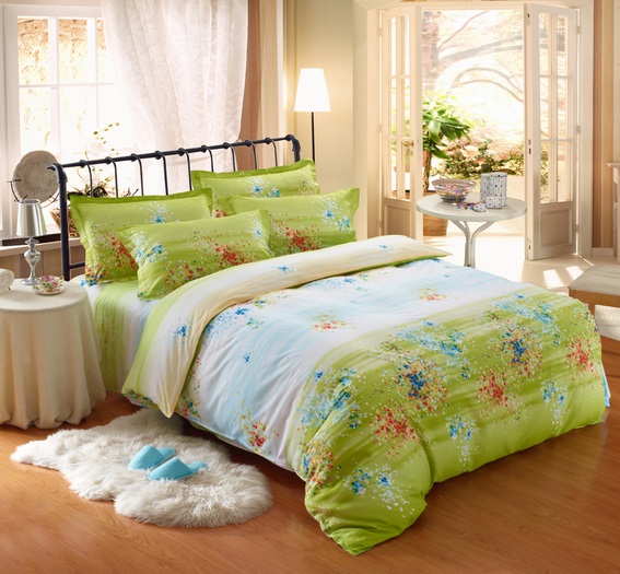 спальня в салатовом цвете
