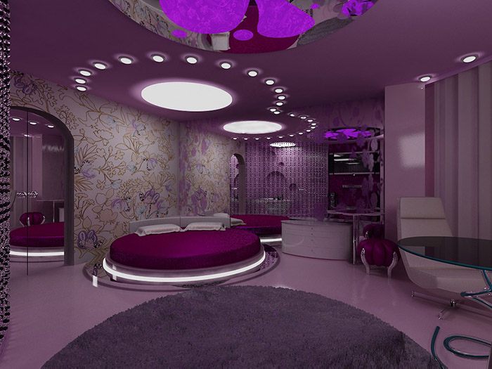 спальня в фиолетовых тонах